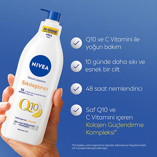 Nivea Q10 Firming Body Lotion - Visibly Tightens Skin in 10 Days, Intense 48-Hour Moisture - With Vitamin C & Collagen Booster, Fast Absorbing - Glamourous Grace