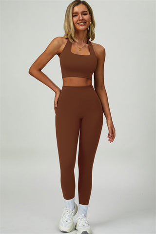 The Seraphine Halter Crop Top Leggings 2-Piece Set