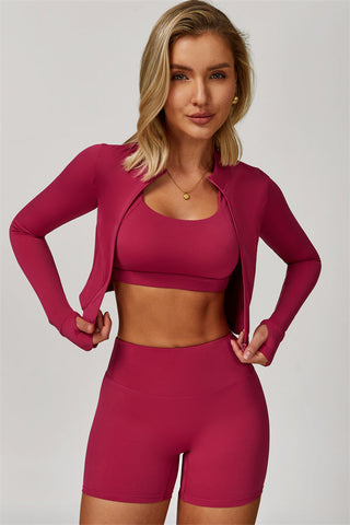 The Eloise Jacket Sports Bra Shorts 3-Piece Set