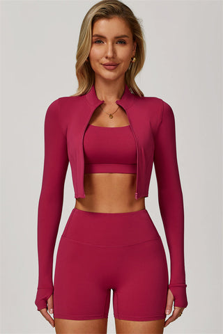 The Eloise Jacket Sports Bra Shorts 3-Piece Set