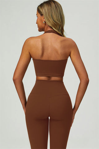 The Seraphine Halter Crop Top Leggings 2-Piece Set
