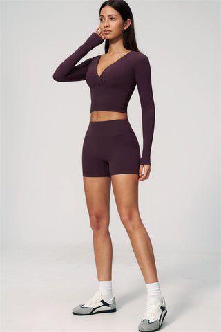 The Lox Long Sleeve Crop top Shorts 2-Piece Set