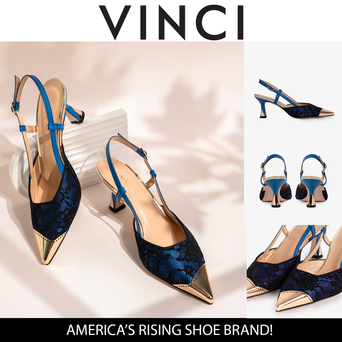 The Bali Sax Blue Leather Slingback Women Sandal - Glamourous Grace