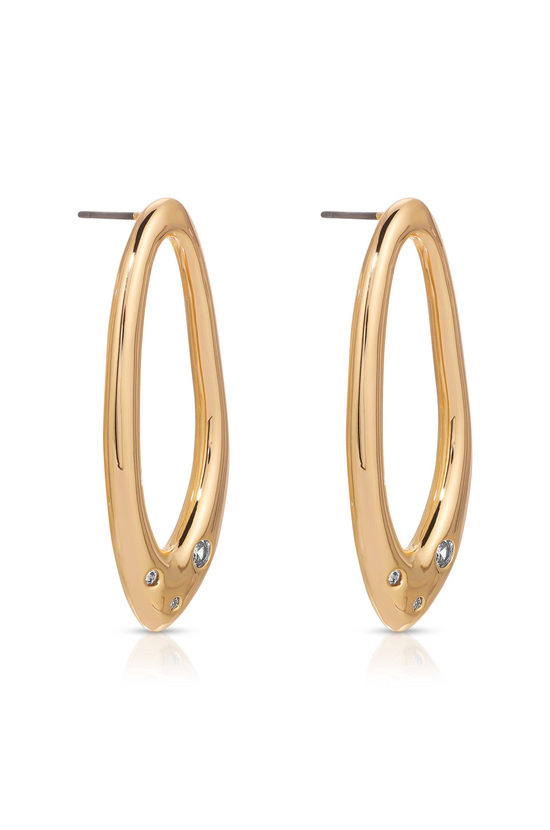 Molten Crystal Dotted Oval Earrings