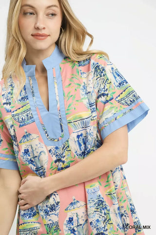 Umgee Mix Abstract Print Mini Dress - Glamourous Grace