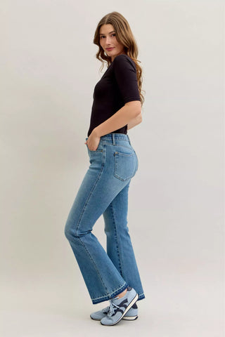 Judy Blue Mid Rise Tummy Control Release Hem Bootcut Jeans