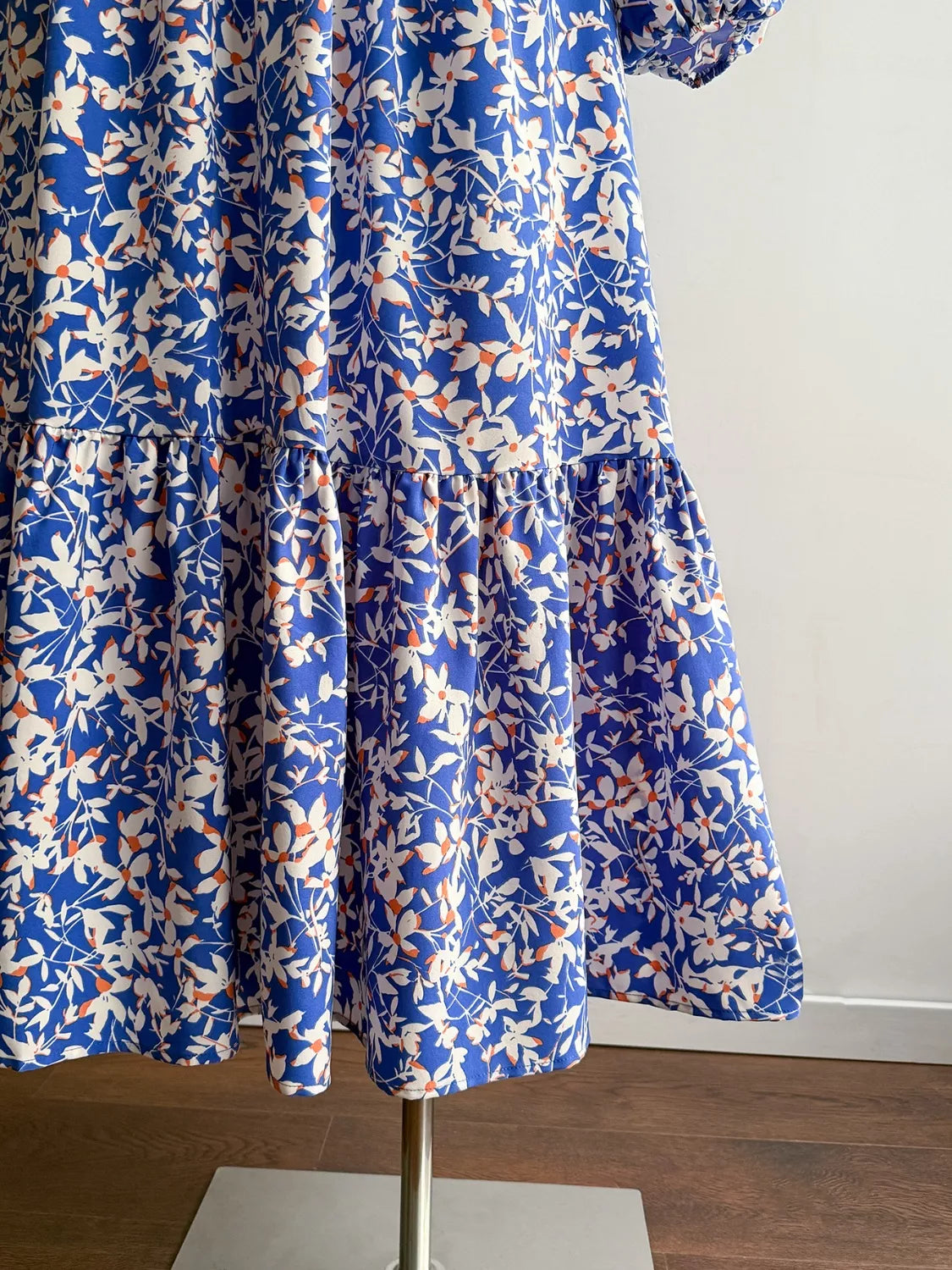 Plus Size Floral Print V-Neck Long Sleeve Maxi Dress - Glamourous Grace