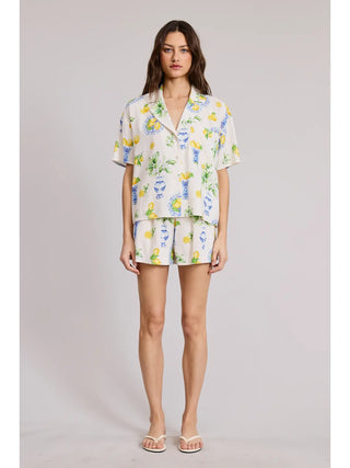 Italia Lemon Button Down Top - Glamourous Grace