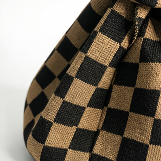 The Classic Checkered Brown Handbag - Glamourous Grace