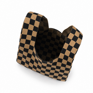 The Classic Checkered Brown Handbag - Glamourous Grace
