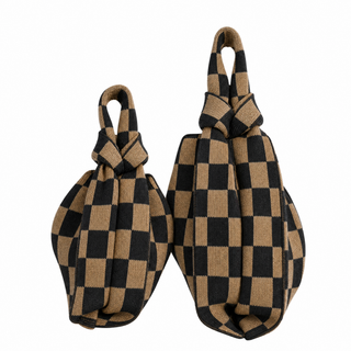 The Classic Checkered Brown Handbag - Glamourous Grace