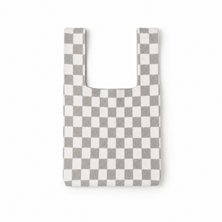 Classic Checkered Grey Handbag - Glamourous Grace