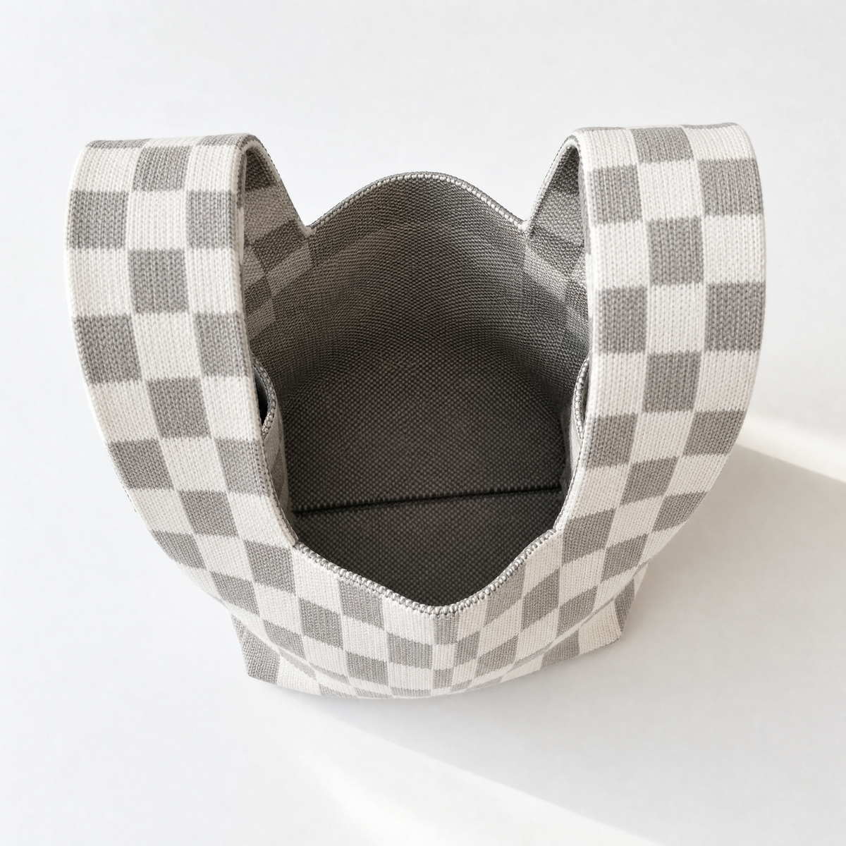 Classic Checkered Grey Handbag - Glamourous Grace
