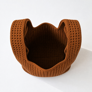 Brown Crochet Handbag - Glamourous Grace