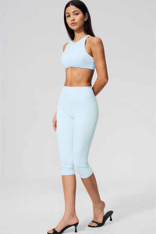 The Twirl Open Back Sports Bra Capri Leggings 2-Piece Set