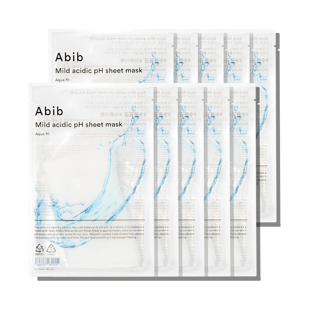 Abib Mild Acidic pH Sheet Mask Aqua Fit 30ml X 10ea - Glamourous Grace