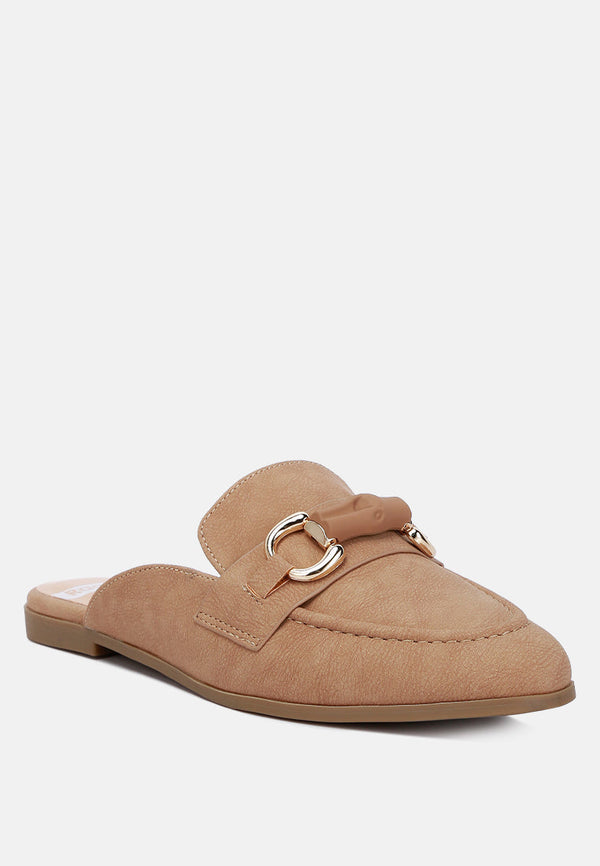 Abner Horsebit Embellished Slip On Mules - Glamourous Grace