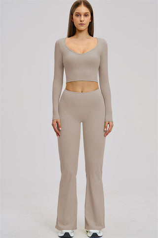The Stride Long Sleeve T-shirt Flared Leggings 2-Piece Set