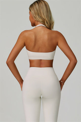 The Bold Halter Sports Bra Flared Leggings 2-Piece Set