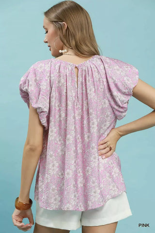 Umgee Umgee Floral Puff Sleeve Blouse - Glamourous Grace