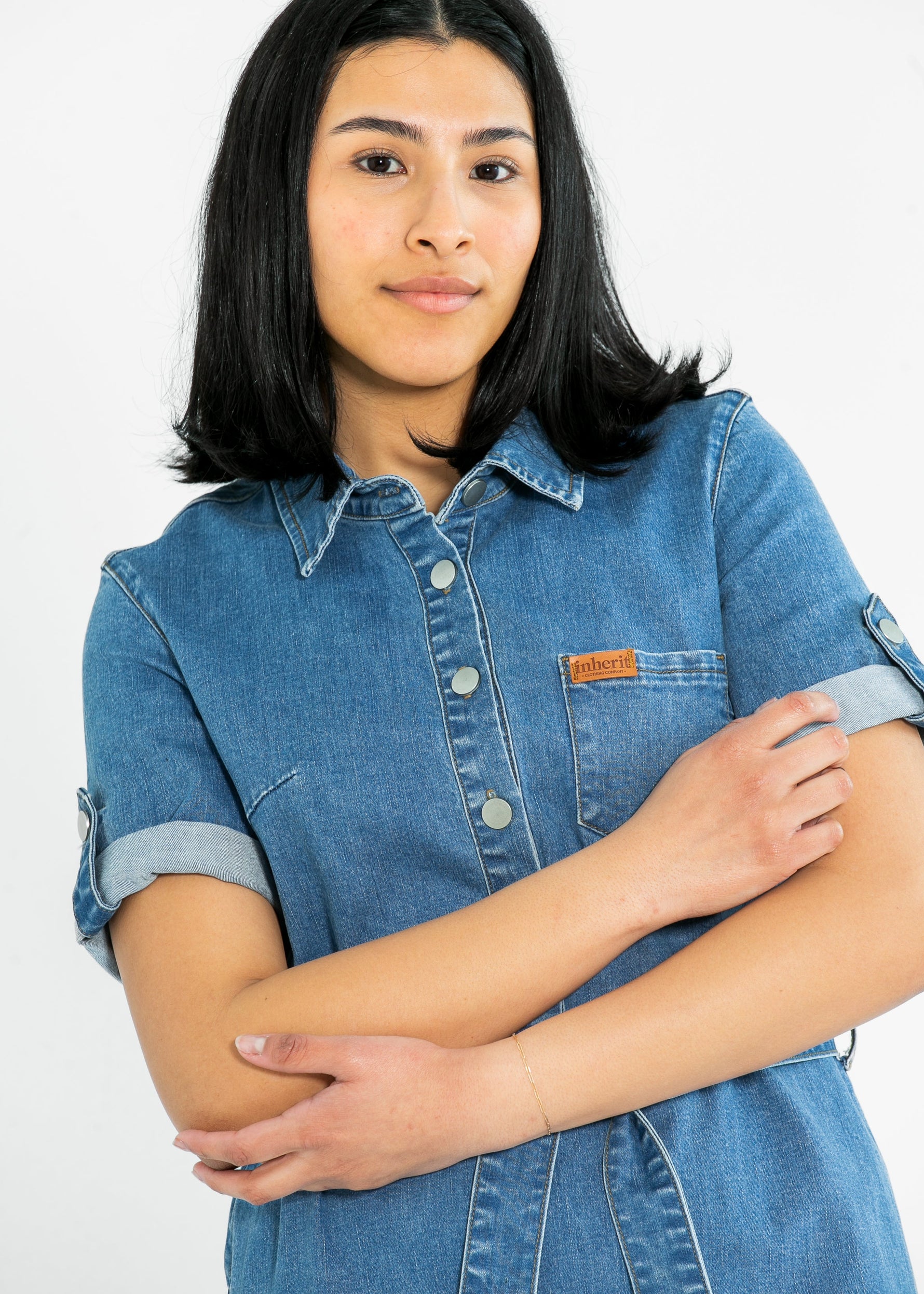 Ada Denim Midi Dress - By Baano