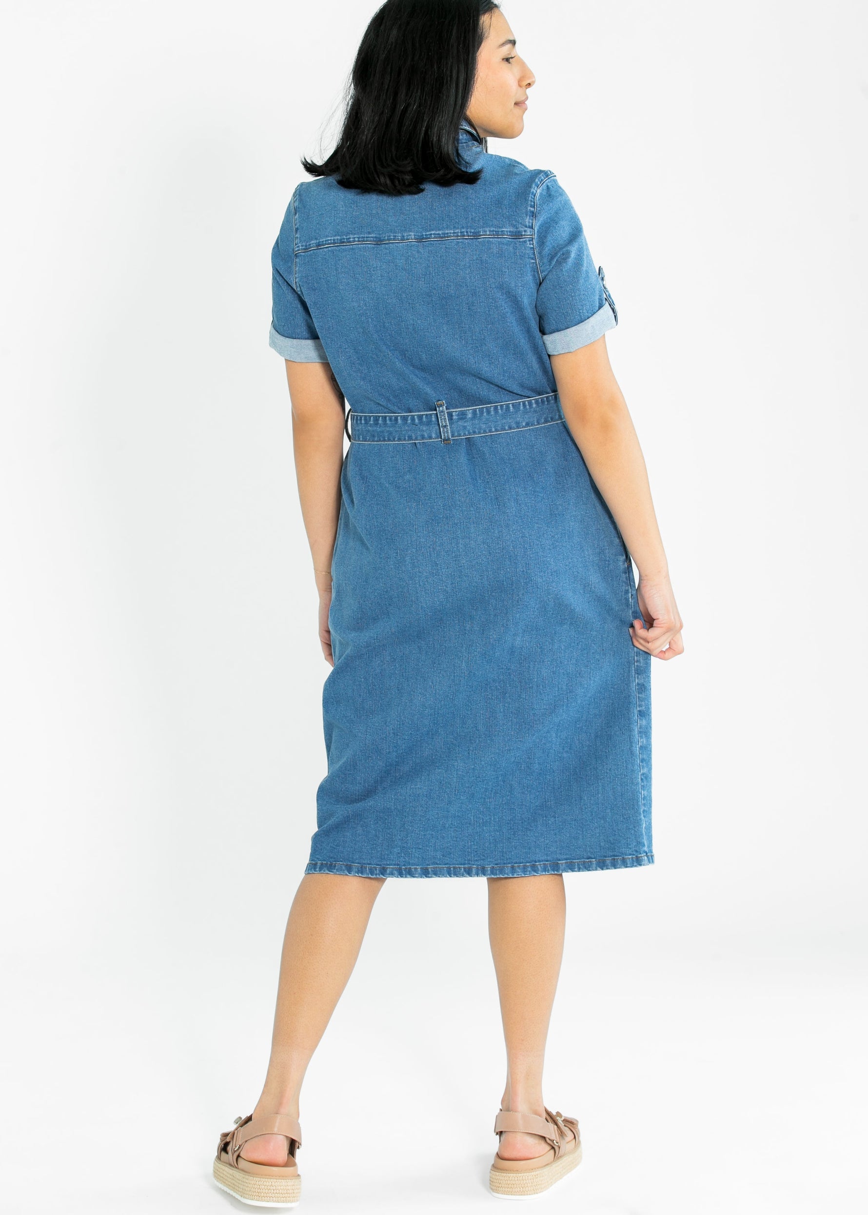 Ada Denim Midi Dress - By Baano