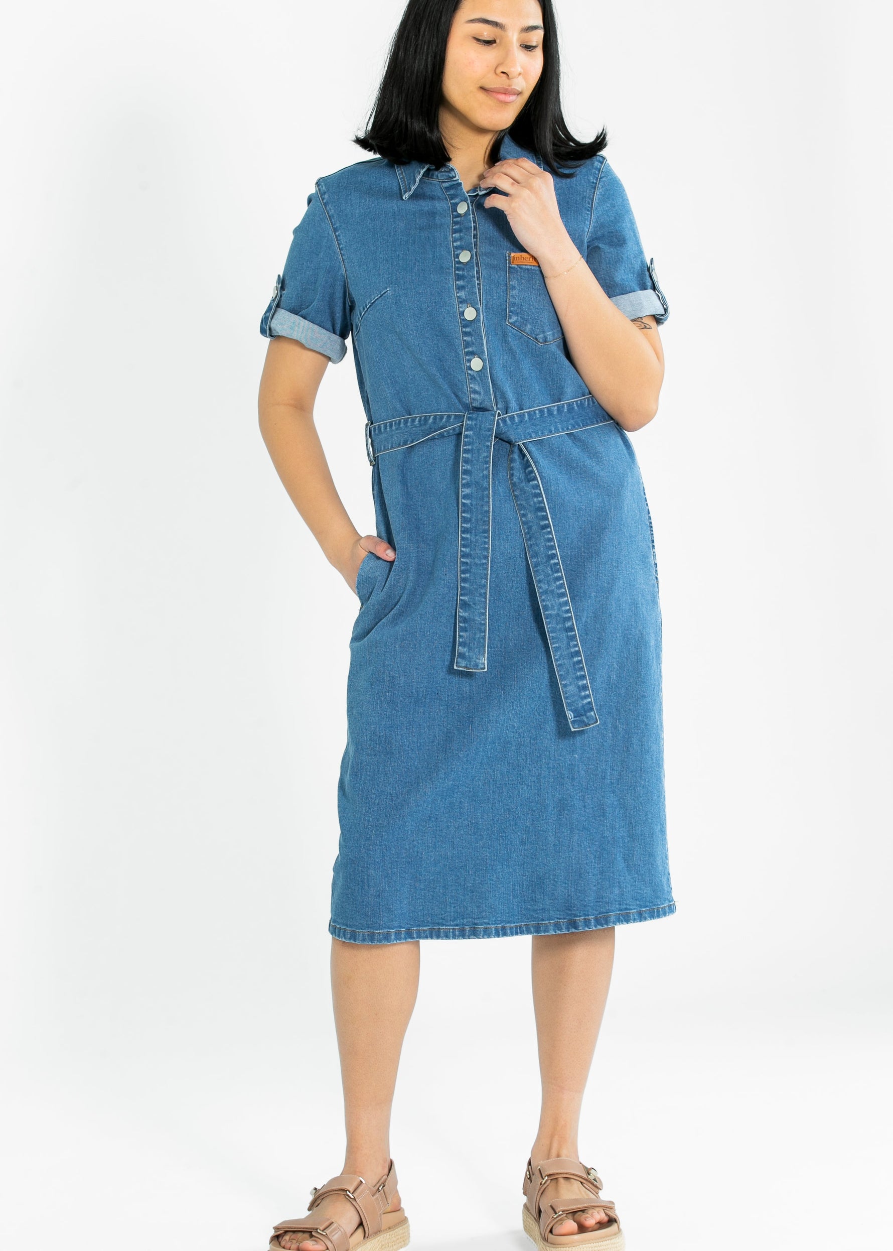 Ada Denim Midi Dress - By Baano