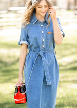 Ada Denim Midi Dress - By Baano