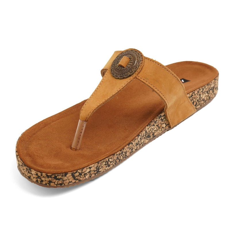 Olivia - Tan Cork Sandals - Glamourous Grace