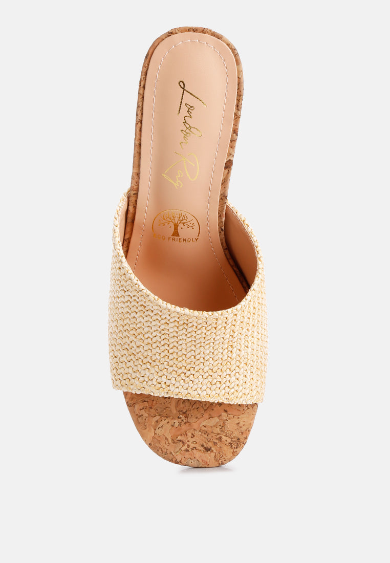 Addie Raffia Slip On Sandals - Glamourous Grace