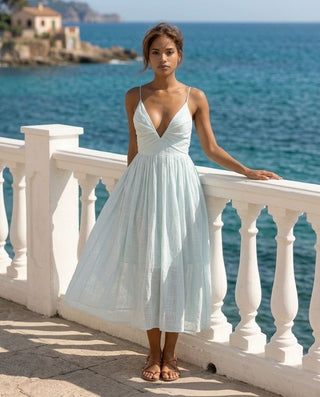 Adeli V Neck Midi Dress