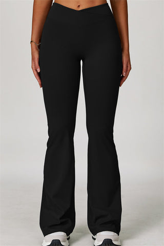 The Lavish Long Sleeve Cut-out Crop Top Flared Leggings 2-Piece Set