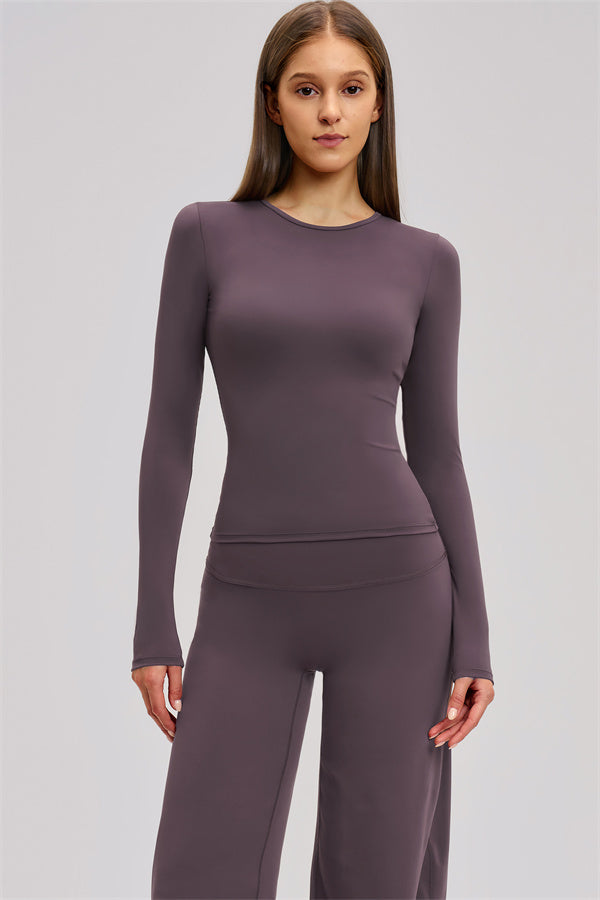 The Dynamic Long Sleeve T-shirt Straight Leg Pants 2-Piece Set - Glamourous Grace