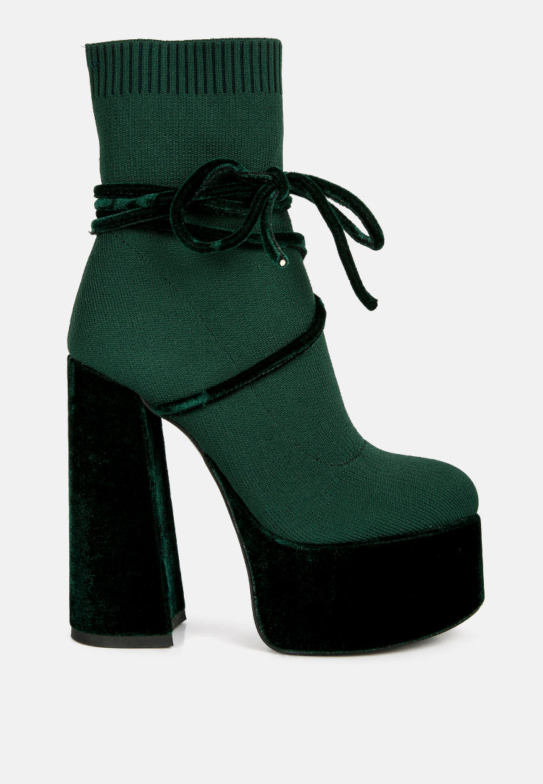 After Pay High Heel Velvet Knitted Boot - Glamourous Grace
