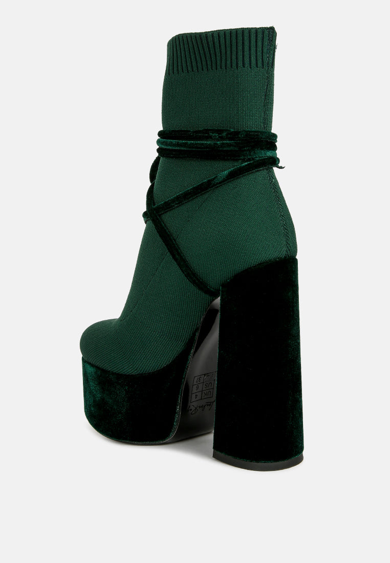 After Pay High Heel Velvet Knitted Boot - Glamourous Grace