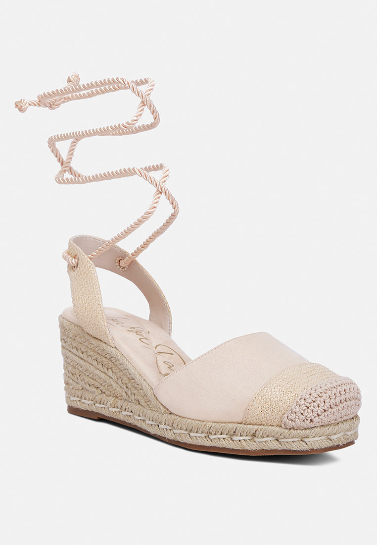 Aiden Lace-Up Crochet Espadrilles - Glamourous Grace