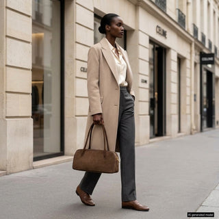 Italian Genuine Suede Shoulder Bag | Pavia - Glamourous Grace