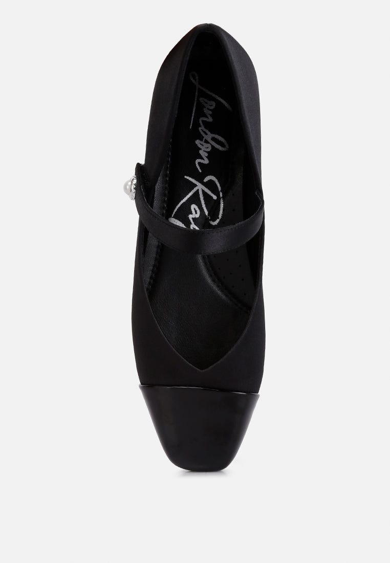 Albi Patent Toe Cap Satin Mary Jane - Glamourous Grace