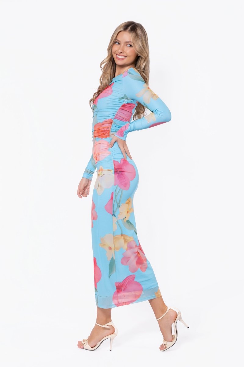 Alia Dress (Blue Coral) - Glamourous Grace