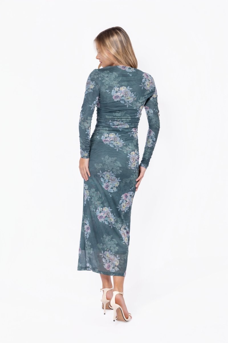 Alia Dress (Green Flower) - Glamourous Grace
