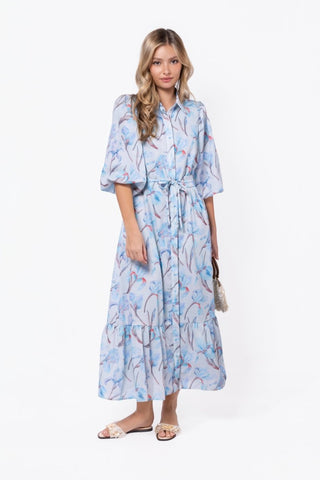 Alice Dress Short Sleeve (Blue Flower)