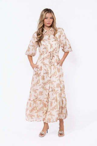 Alice Dress Short Sleeve (Ivory Khaki)