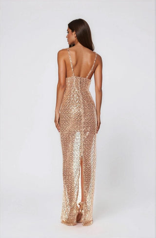 Allegra Sequin Maxi Dress - Gold (Final Sale) - Glamourous Grace