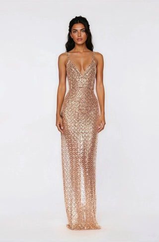 Allegra Sequin Maxi Dress - Gold (Final Sale) - Glamourous Grace