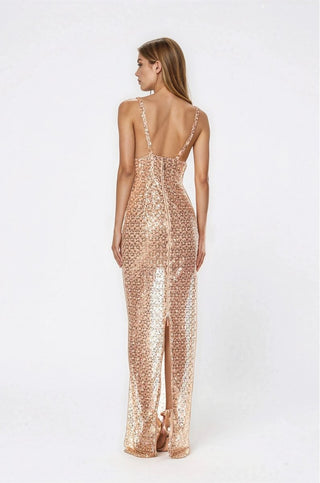 Allegra Sequin Maxi Dress - Gold (Final Sale) - Glamourous Grace