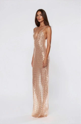 Allegra Sequin Maxi Dress - Gold (Final Sale) - Glamourous Grace