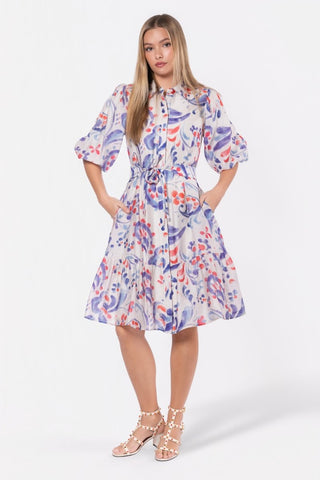 Allie Dress Short Sleeve 42" (Purple/Red)