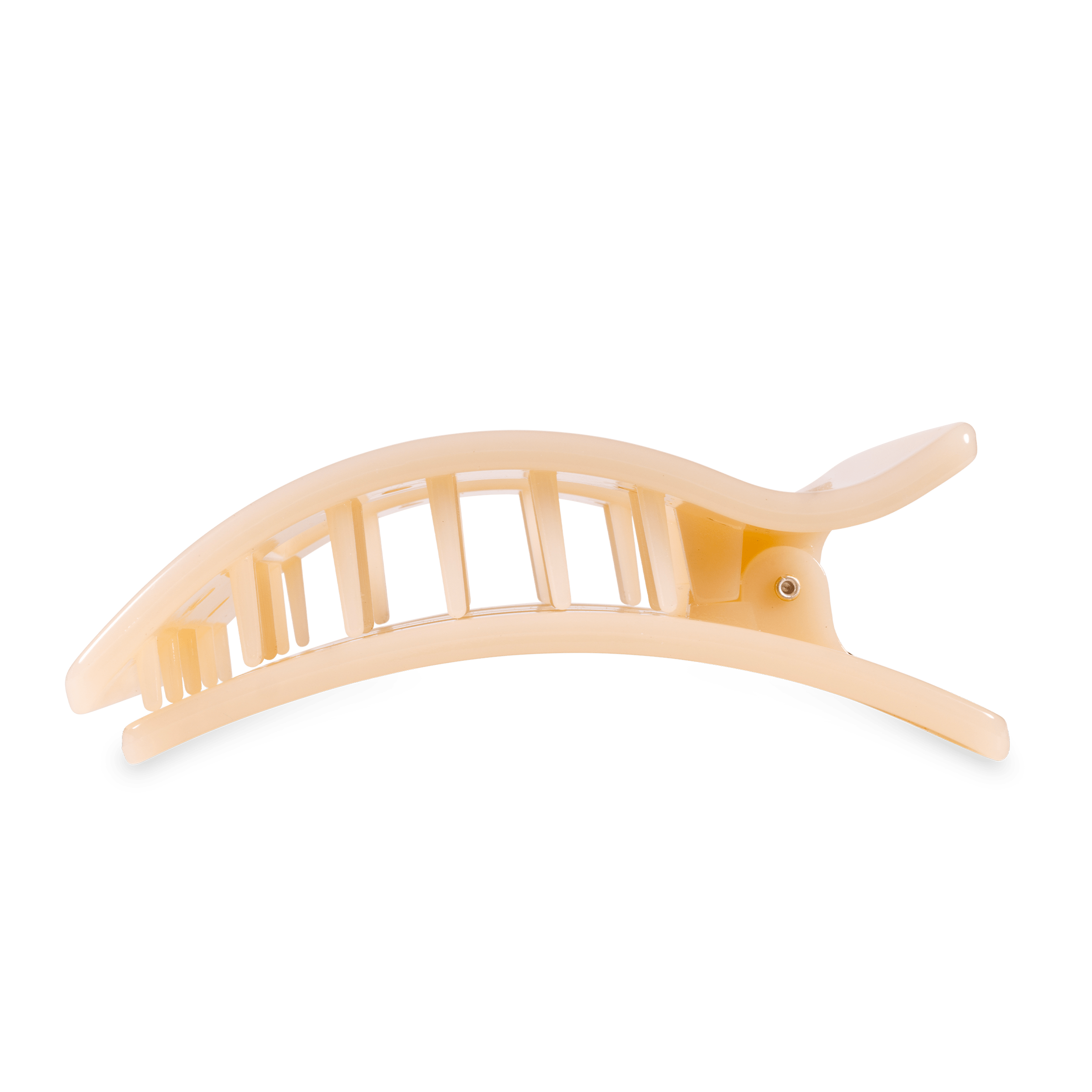 Almond Beige Large Flat Rectangle Hair Clip - Glamourous Grace