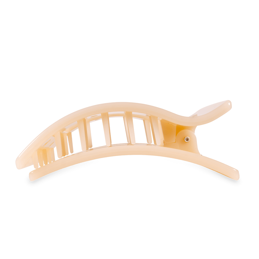 Almond Beige Large Flat Rectangle Hair Clip - Glamourous Grace