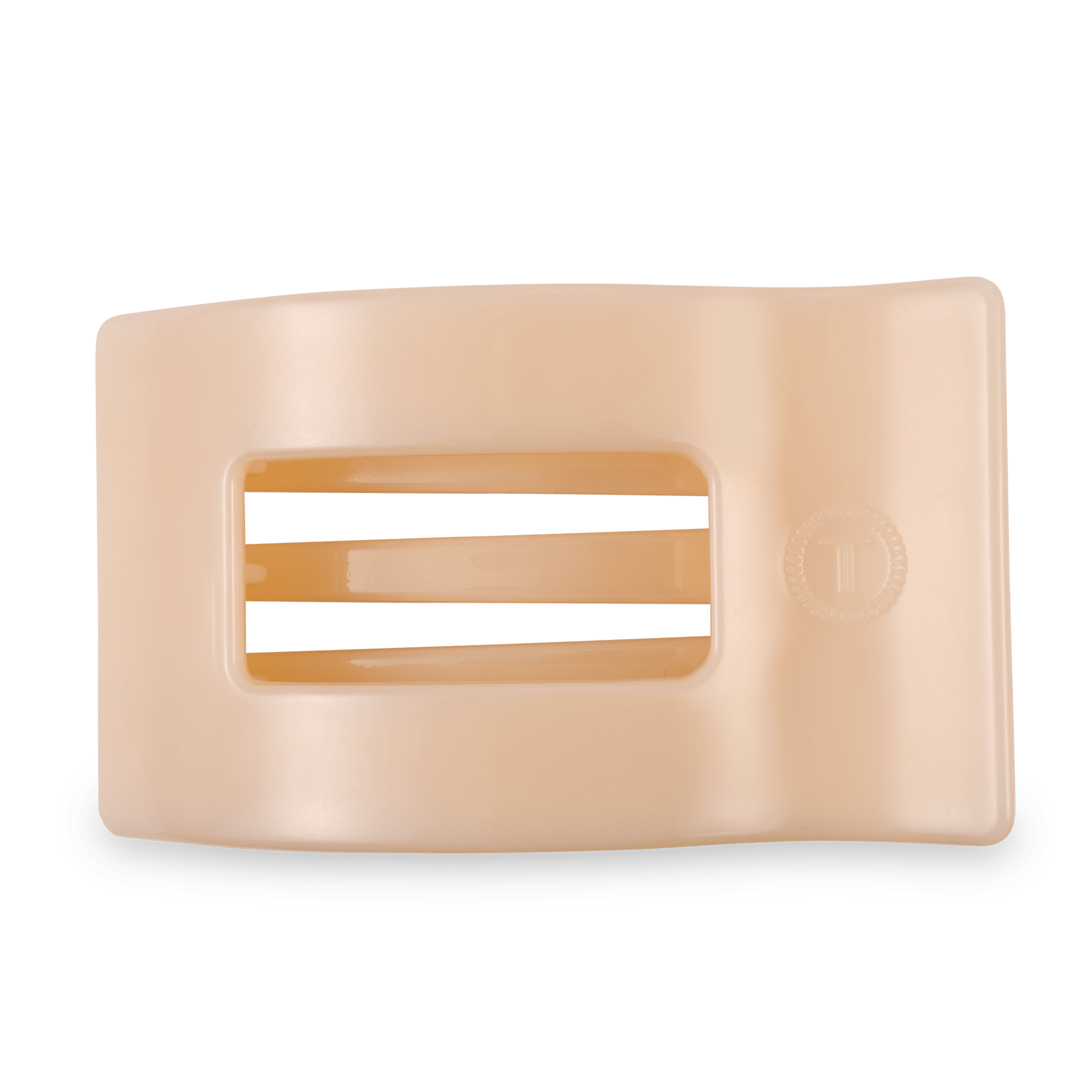 Almond Beige Large Flat Rectangle Hair Clip - Glamourous Grace
